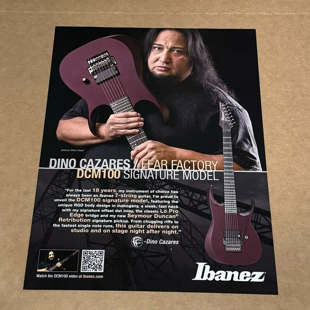 Dino Cazares of Fear Factory - Ibanez Guitars - 2015 Print Advertisement